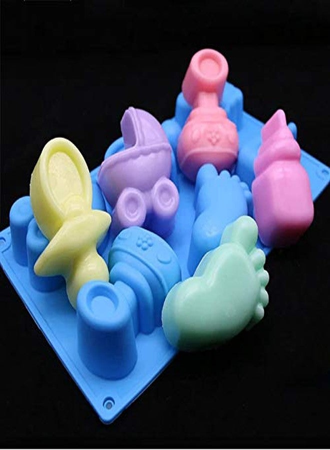 TREXEE Baby Shower Party Silicone Mold Baby Feeding Bottle Pacifier Fondant Mold for Sugarcraft Candy Making Cupcake Topper Mold Soap Mould Chocolate Cake Muffin Mould - Image 4